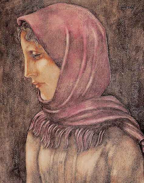 Girl in Pink Shawl - view 1