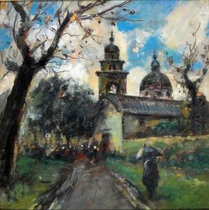 Paesaggio Con Chiesa by Gennaro Villani