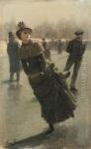 Winterpret Voor De Antwerpse Wallen by Frans Vinck