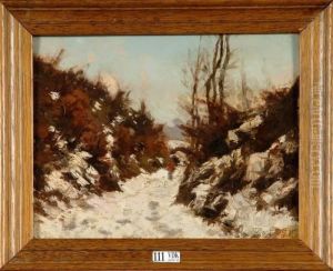 Chemin Anime Sous La Neige by Guillaume Vogels