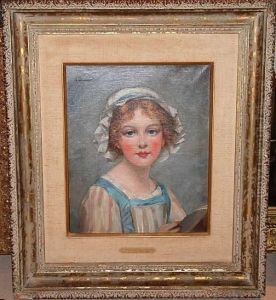 Portrait Of Ayoung Beautiful Gir by Andre Charles Voillemot