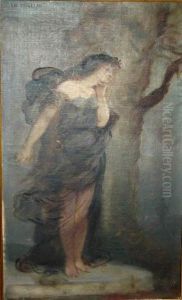 Deesse Pres Dun Arbre by Andre Charles Voillemot
