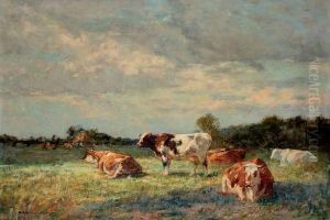 Vaches Au Paturage by Adrien Gabriel Voisard-Margerie