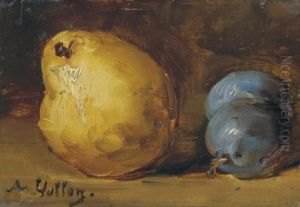 Nature Morte A La Poire Et Aux Prunes by Antoine Vollon