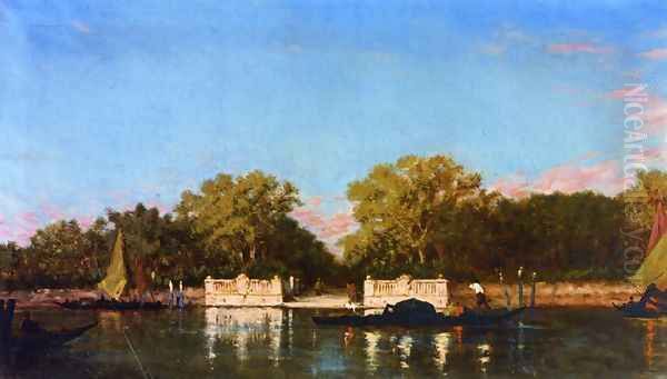 A Gondola at the Jardin Francais, Venice - view 1