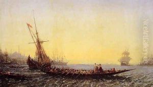 Harbour in Constantinople, 1880s by Felix Ziem