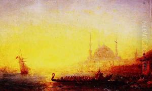 Constantinople Au Soleil Couchant by Felix Ziem