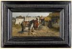 Zaloty. Kozak I Dziewczyna by Jozef Von Brandt