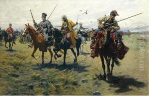 The Capture Of A Caucasian Chief by Jozef Von Brandt