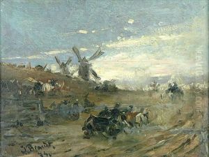 Pejzaz Z Wiatrakami - Szkic Pejzaz Z Wiatrakami - Szkic