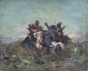 Potyczka (szkic), 1880-1885 by Jozef Von Brandt