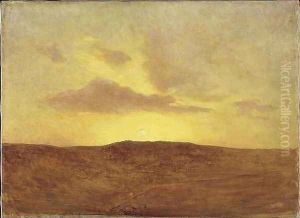 Coucher de soleil sur la plaine by Felix Ziem