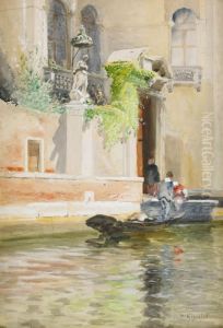 Ca' Rezzonico - Ingangen Vid Rio Di San Barnaba by Wilhelm von Gegerfelt