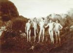 Funf Sizilianische Knaben In Der Natur by Wilhelm, Freiherr Von Gloeden