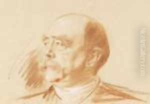 Portrat Furst Bismarck Im Dreiviertelprofil by Lenbach Franz Von