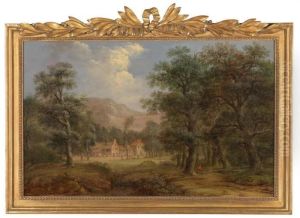 A Wooded Landscape by Jakob Von Manskirsch