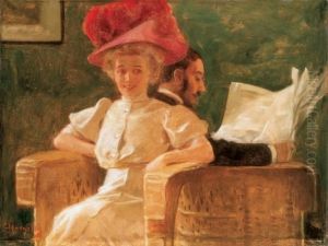 In The Saloon by Tihamer Von Margitay