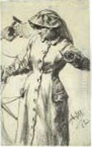 Frauenbildnis by Adolph von Menzel