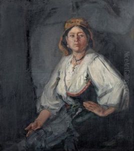 Portrait De Paysanne by Mihaly Munkacsy