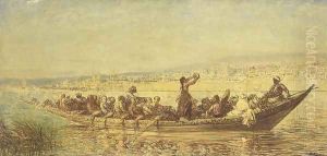 Moorish Rowers at Constantinople by Felix Ziem