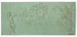 Huldigungsblatt Fur Konig Maximilian Ii. Von Bayern Aus Anlass Seines 50. Geburtstages by Moritz Ludwig von Schwind