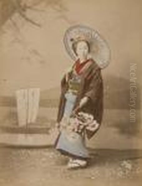 Geisha With Flowers - view 1