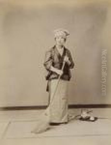 Geisha With Broom - view 1
