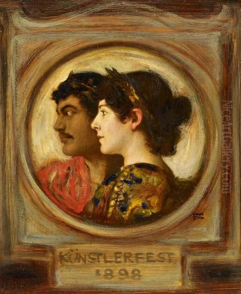 Selfportrait Of The Artist With His Wife In Costume. - view 1