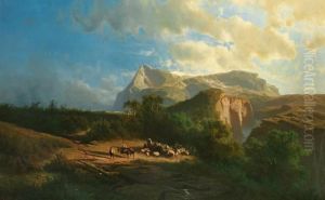 Prachtvolle Alpenlandschaft by Leopold Heinrich Voscher