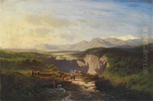 Alpinelandscape by Leopold Heinrich Voscher