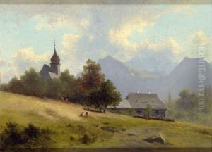 Kleine Gebirgslandschaft Mit Kirche
