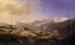Alpine Landscape With Wanderers