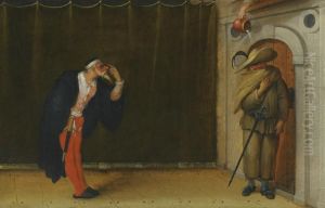 A Commedia Dell'arte Scene Depicting Pantalone And Brighella by Sebastien Vrancx
