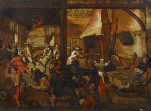 The Assault On The Farmhouse by Sebastien Vrancx