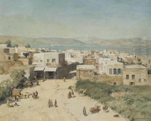 The Town Of Tiberias On The Western Shore Of The Sea Of Galilee, Israel by Cornelis Vreedenburgh