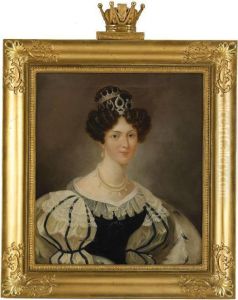 Portratt Av Kronprinsessan Josefina I Svenska Hovdrakten - Midjebild by Erik Wahlbergson