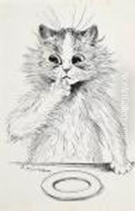 The Milliner's Shop; And An Empty Plate (illustrated) by Louis Wain