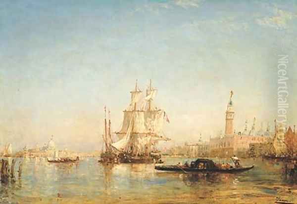 Ships on the Bacino di San Marco near the Palazzo Ducale and the Punta della Dogana - view 1