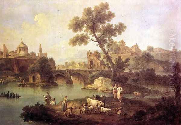 Landscape with River and Bridge c. 1740 - view 1