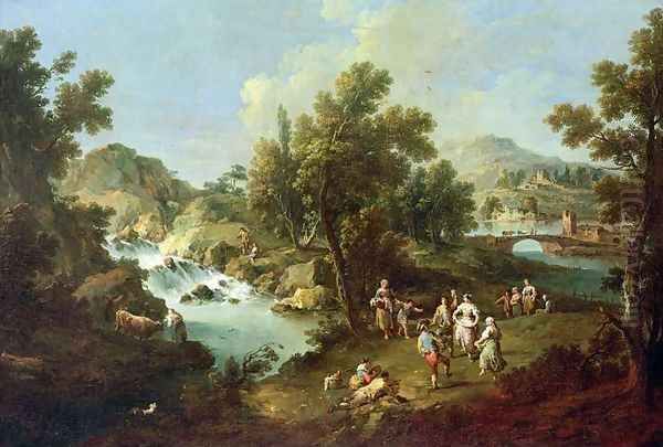 Landscape with a River and Dancing Peasants - view 1