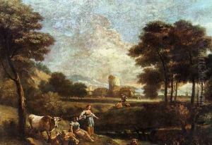Landscape with Shepherds and Fishermen by Giuseppe Zais