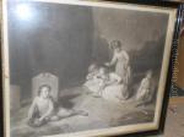 Children Reading The Inscription On Their Mothers Grave-stone - view 1