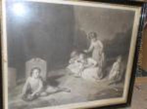 Children Reading The Inscription On Their Mothers Grave-stone by William I Ward