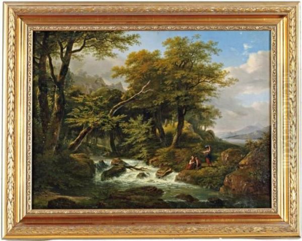 Scene Champetre Au Bord De La Riviere - view 1