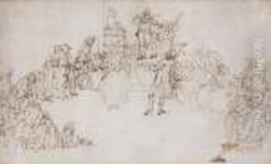 Scene De Fete Villageoise by Francois Louis Joseph Watteau