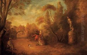 Escena Con Personajes by Francois Louis Joseph Watteau