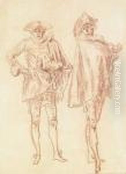 Deux Etudes D'homme En Pied, Vetus De Capes - view 1