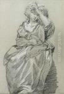 A Seated Woman Shading Her Eyes From The Light A Seated Woman Shading Her Eyes From The Light