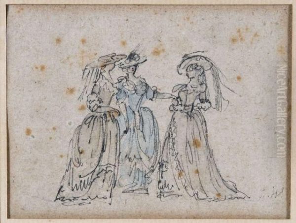 Trois Elegantes Et Trois Gentilhommes - view 1