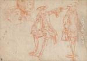 Feuille D 'etude: Personnages En Pied Et Portraits